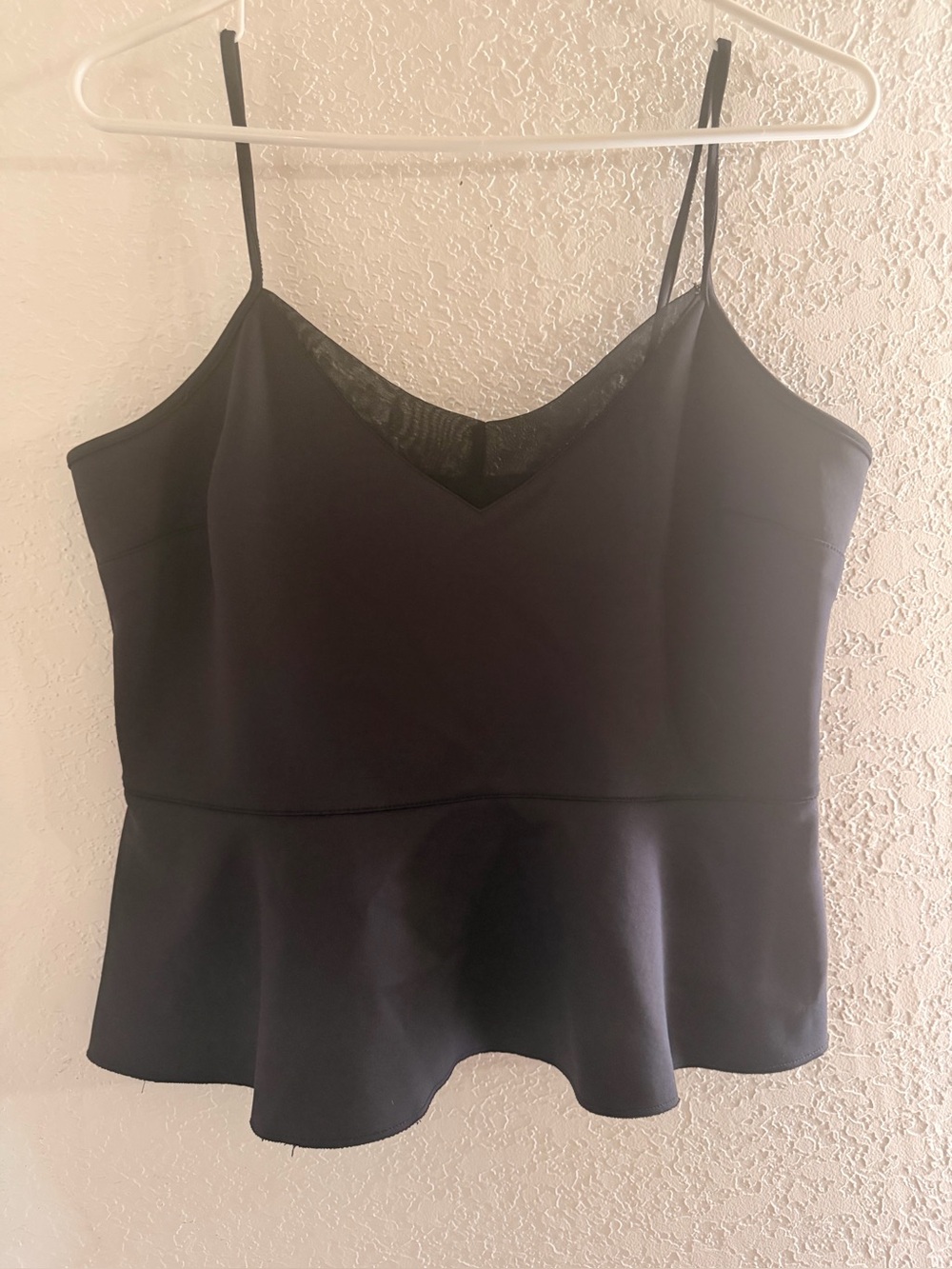 Metaphor Black V-Neck Peplum Camisole